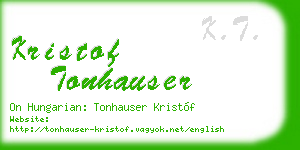 kristof tonhauser business card
