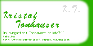 kristof tonhauser business card